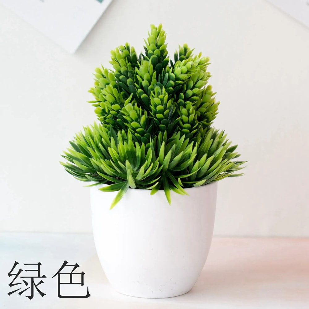 Artificial Bonsai Plant Small Potted Green Tree Decor For Home And Office 21