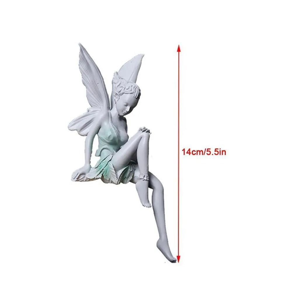 Flute Playing Fairy Garden Statue Angel Resin Outdoor Decor Sculpture 3