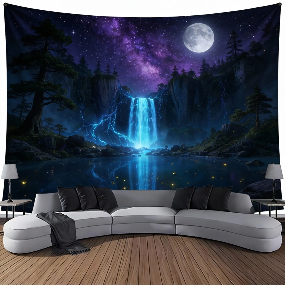 Waterfall Canyon Wall Tapestry Large Landscape Wall Hanging Decor 8