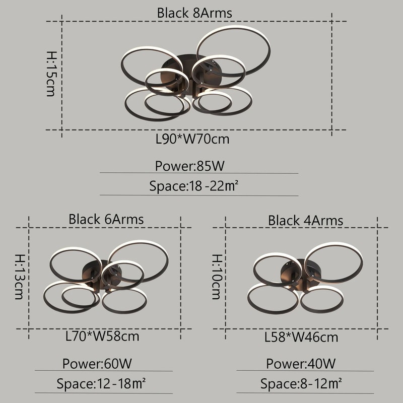 Modern LED Chandelier Ceiling Light Fixture For Living Room And Bedroom 15