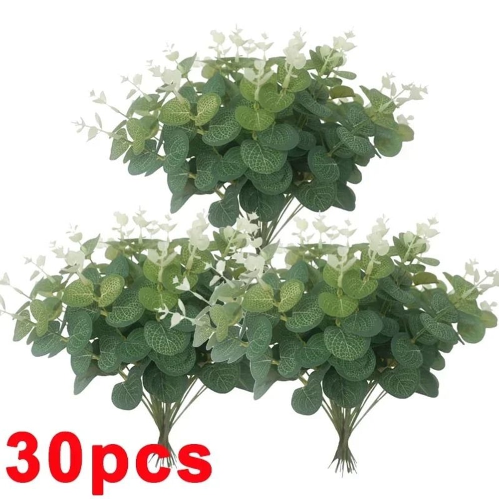 Artificial Eucalyptus Stems Fake Green Leaves For DIY Floral Decor 0