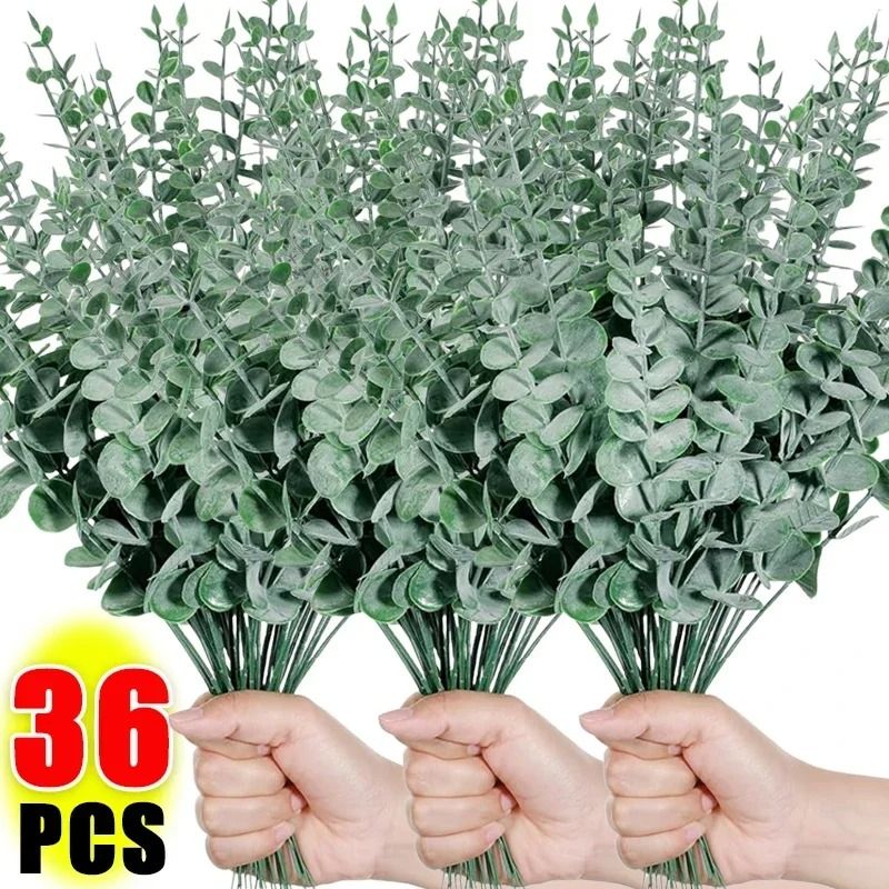 Artificial Eucalyptus Stems Fake Green Leaves For DIY Floral Decor 15
