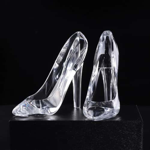 Crystal Glass Slipper Figurine Elegant High Heel Decor for Gifts and Weddings