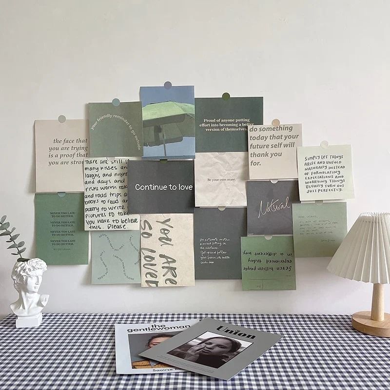 Nordic Retro Photo Card Wall Stickers Aesthetic DIY Room Decor Set 6