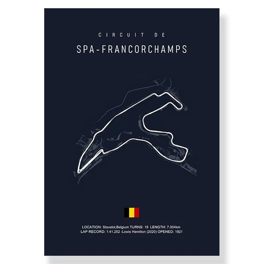 F1 Race Track Canvas Wall Art Minimalist Motorsport Poster Decor 0