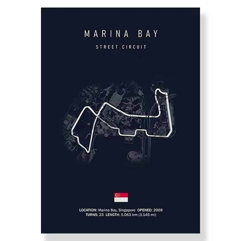 F1 Race Track Canvas Wall Art Minimalist Motorsport Poster Decor 1
