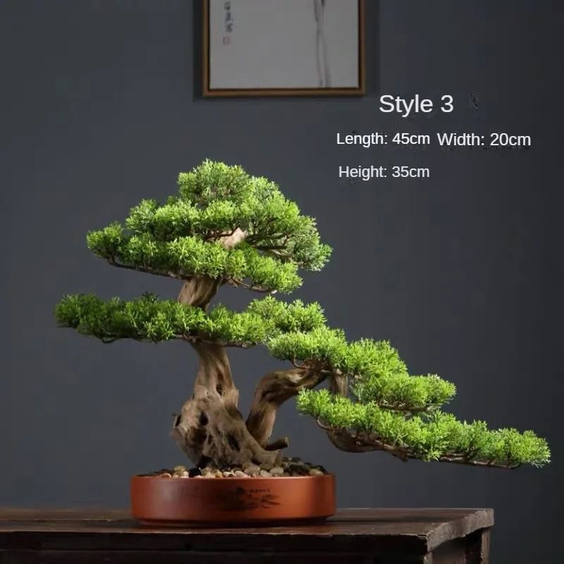 Artificial Pine Bonsai Tree Desktop Decor Mini Landscape Plant Ornament 2