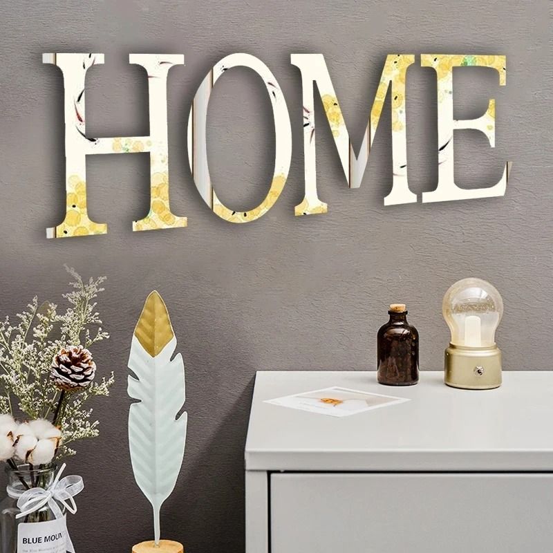 Gold Mirror Letter Wall Stickers Acrylic Alphabet DIY Decor 4