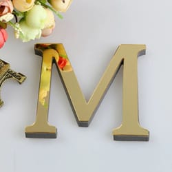 gold mirror letter wall stickers acrylic alphabet diy decor