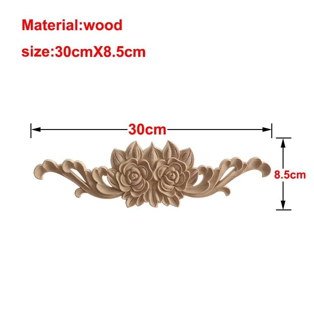 Carved Wooden Rose Applique Decorative Furniture Trim Accent 1