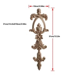 2 piece carved wooden rose applique furniture decorative trim set