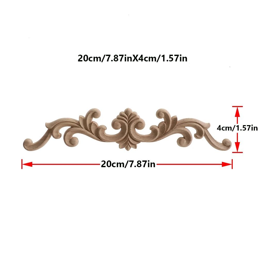 2 Piece Carved Wooden Rose Applique Furniture Decorative Trim Set 13