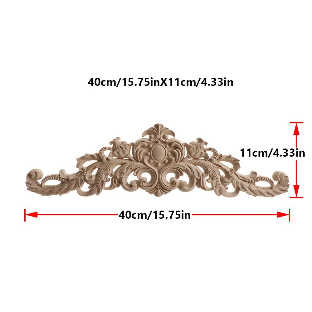2 Piece Carved Wooden Rose Applique Furniture Decorative Trim Set 15