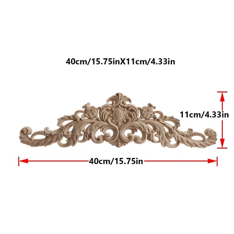 2 Piece Carved Wooden Rose Applique Furniture Decorative Trim Set 15