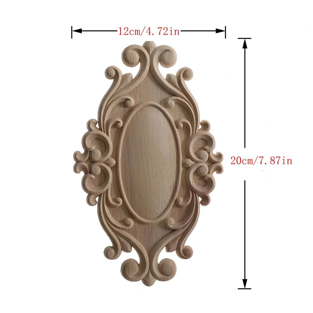 2 Piece Carved Wooden Rose Applique Furniture Decorative Trim Set 27