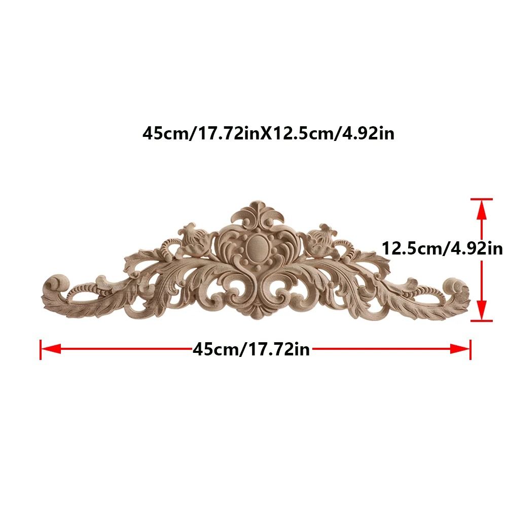 2 Piece Carved Wooden Rose Applique Furniture Decorative Trim Set 16