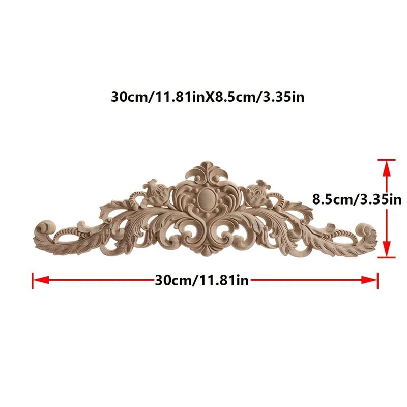2 Piece Carved Wooden Rose Applique Furniture Decorative Trim Set 18