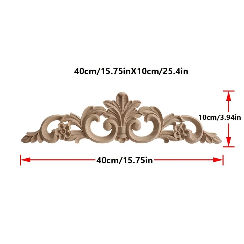 2 Piece Carved Wooden Rose Applique Furniture Decorative Trim Set 20