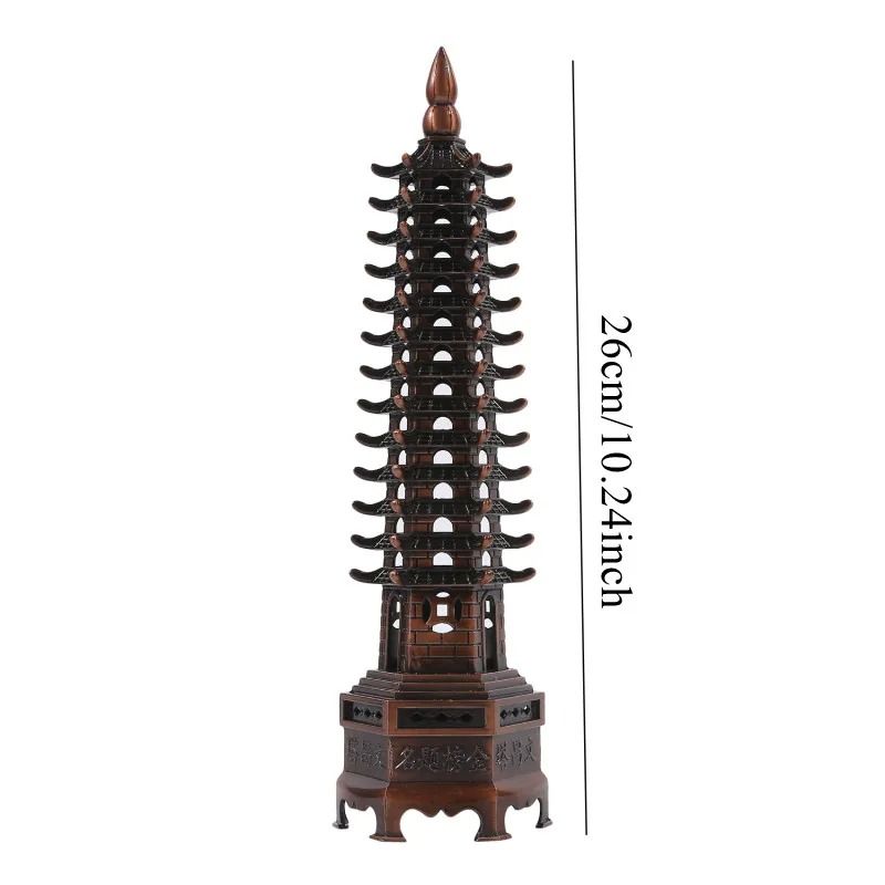 Feng Shui Wenchang Pagoda Tower Metal Statue Home Decor 6