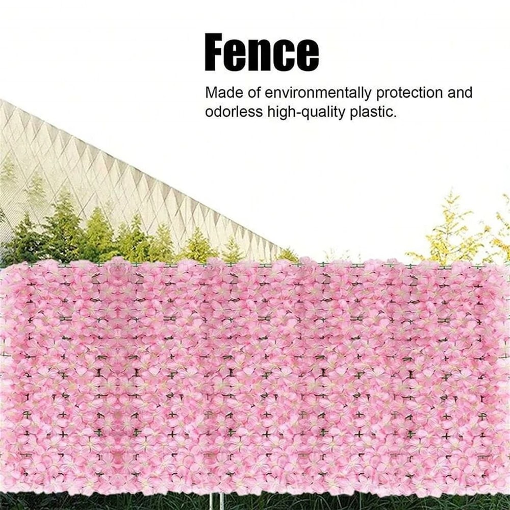 Expandable Artificial Ivy Fence Privacy Screen With Flowers 9