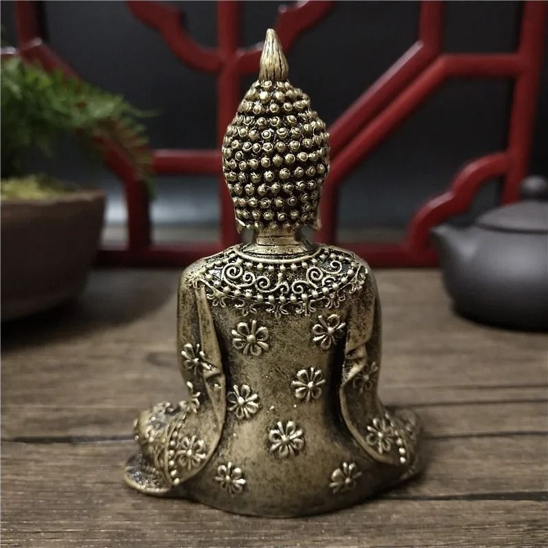 Meditation Buddha Statue Bronze Finish Feng Shui Home Decor 10