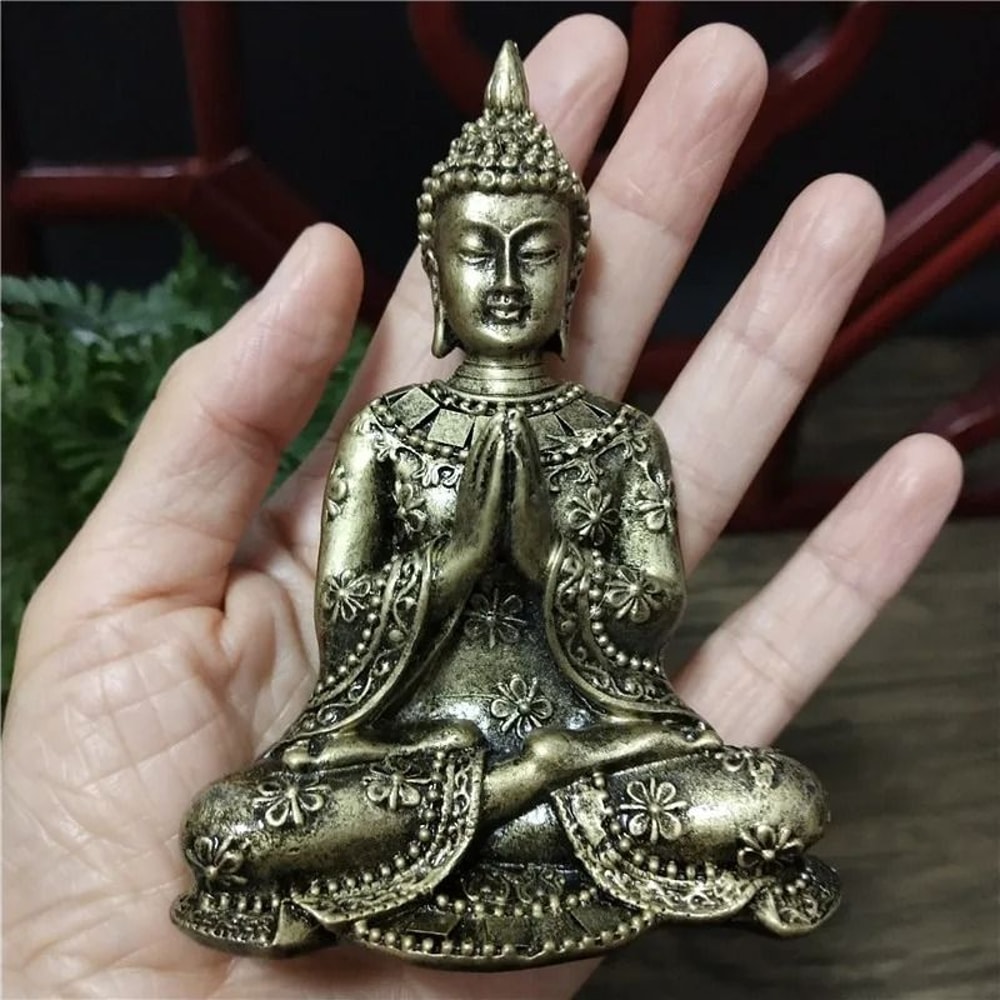 Meditation Buddha Statue Bronze Finish Feng Shui Home Decor 8