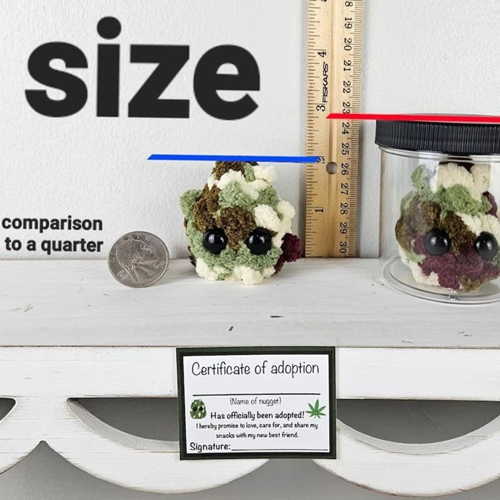 Weed Nugget Plush Toy In Jar Funny Novelty Decor Gift 1