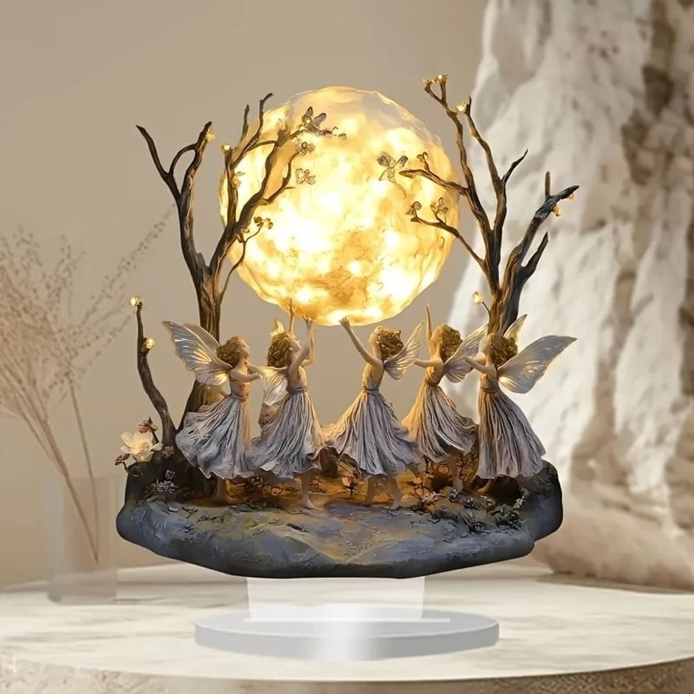 Moon Tree Elf Acrylic Tabletop Decor Fantasy Desk Ornament 4