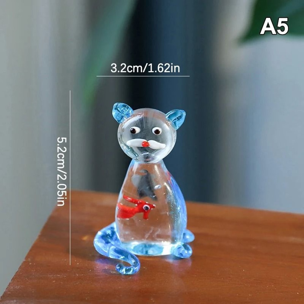 Handcrafted Glass Fish Figurine Mini Colorful Desktop Decor 5