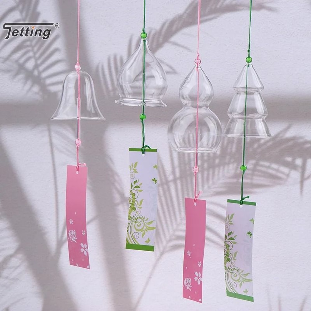 Transparent Glass Wind Chimes Japanese Wind Bell Hanging Decor 8