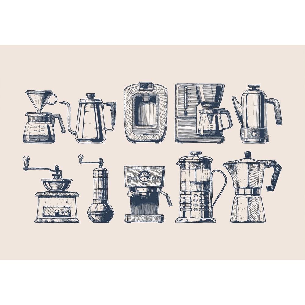 Minimalist Coffee Line Art Canvas Print Modern Cafe Wall Decor 3