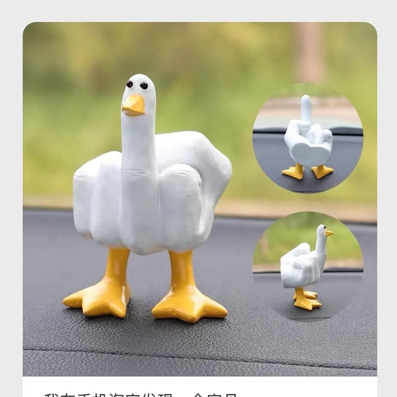 Funny Duck Figurine Middle Finger Novelty Desk Decor Statue 9
