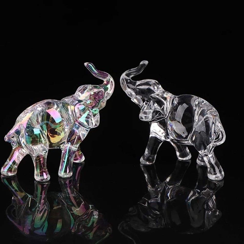 Crystal Elephant Figurine Mini Cute Animal Desk Decor Ornament 7