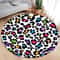 Leopard Print Round Carpet Rug Soft Flannel Bedroom Floor Decor 0