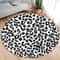 Leopard Print Round Carpet Rug Soft Flannel Bedroom Floor Decor 9