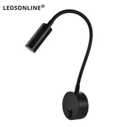flexible gooseneck clamp wall light bedside led reading lamp