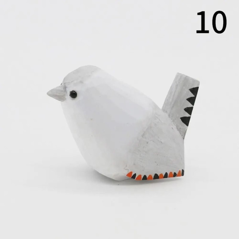 Hand Carved Wooden Bird Figurine Mini Rustic Home Decor 10