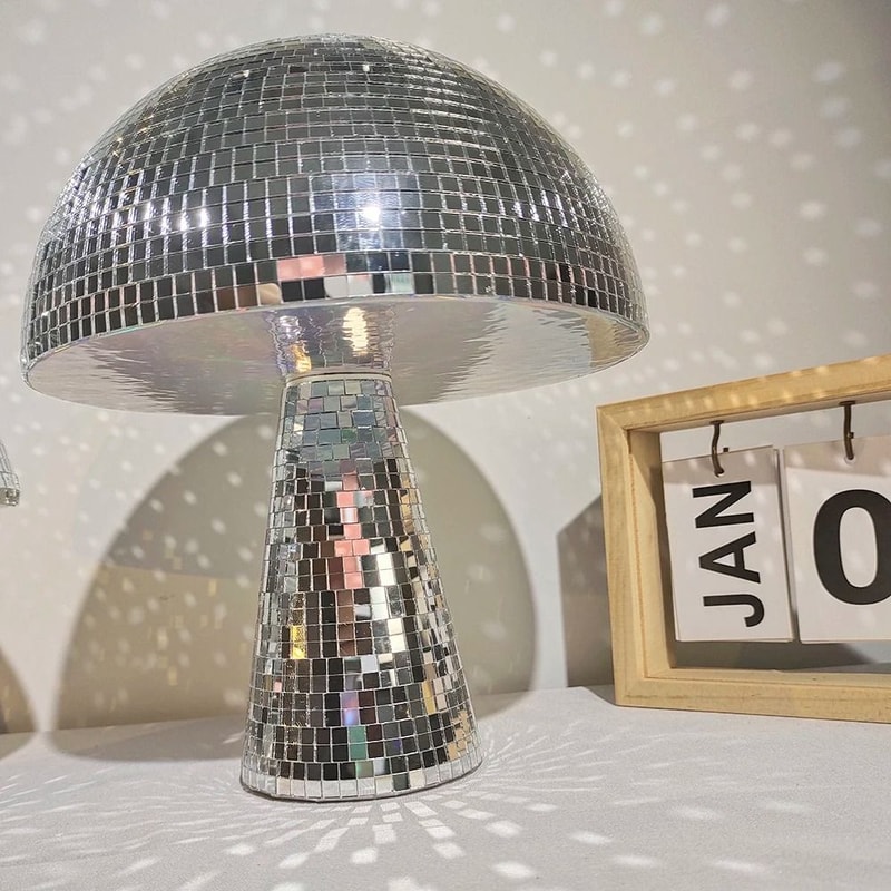 Mushroom Disco Ball Mirror Decor Funky Party Home Accent 3