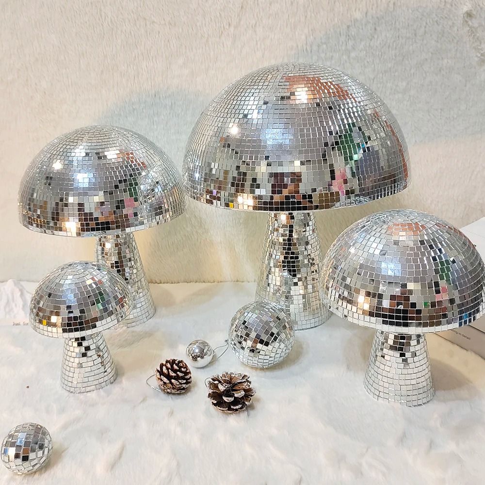 Mushroom Disco Ball Mirror Decor Funky Party Home Accent 0