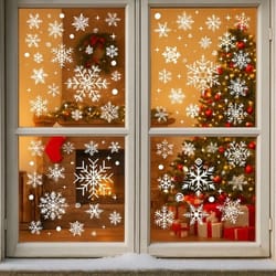 christmas window stickers snowflake wall decals removable holiday window decoration