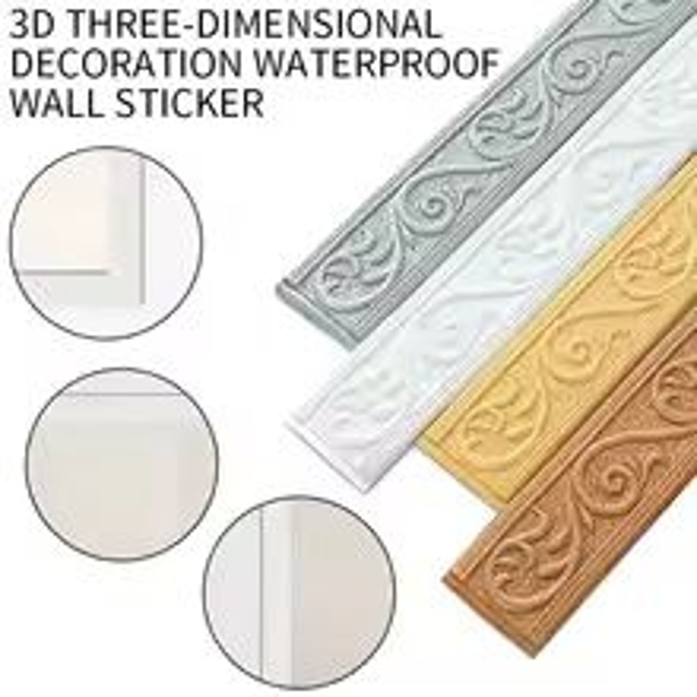 3D Wall Border Sticker Peel And Stick Tile Trim Waterproof Self Adhesive Decor 7