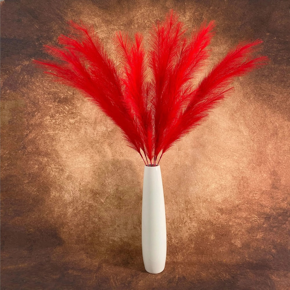 Artificial Pampas Grass Tall Faux Pampas Grass Decor 120cm Fluffy Boho Stems 16