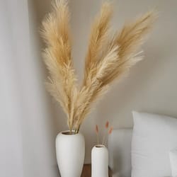 artificial pampas grass tall faux pampas grass decor 120cm fluffy boho stems