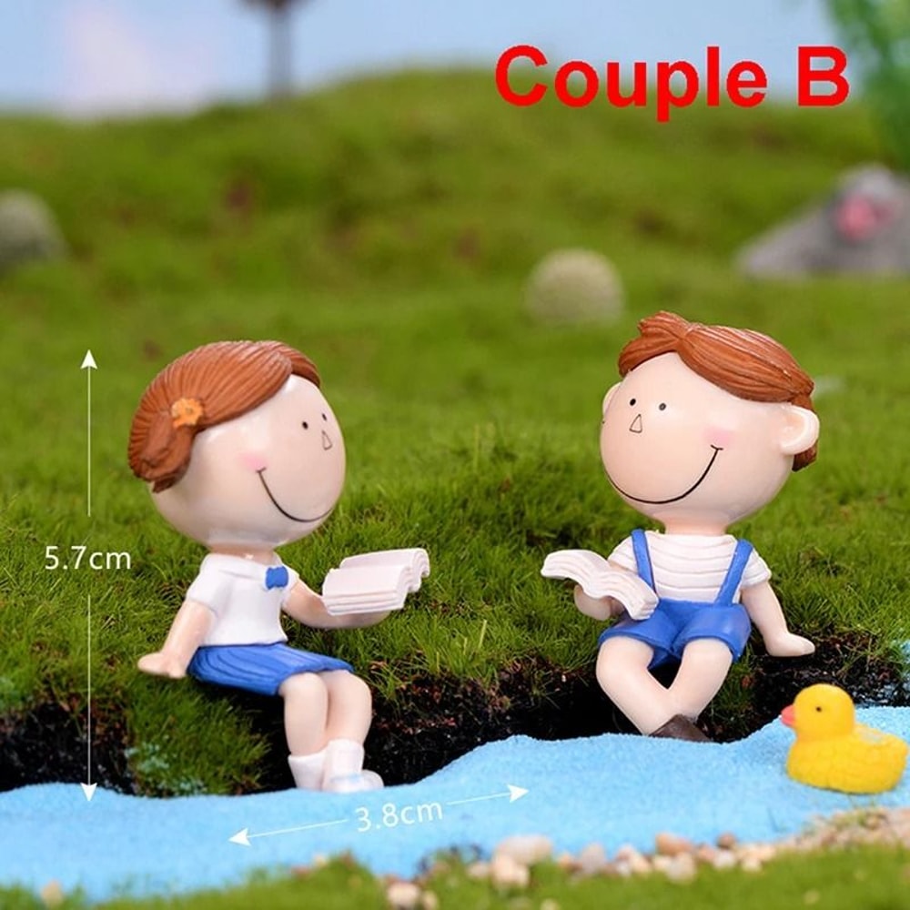 Fairy Garden Miniatures Mini Animal Figurines Couple Set For Terrarium Decor 12