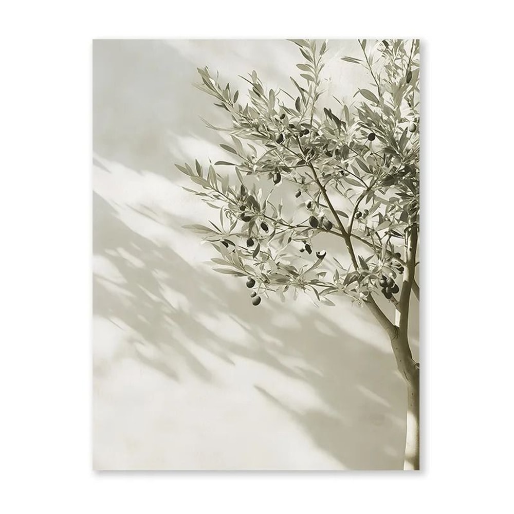 Mediterranean Wall Art Olive Tree Poster Countryside Landscape Minimalist Vase Print 1