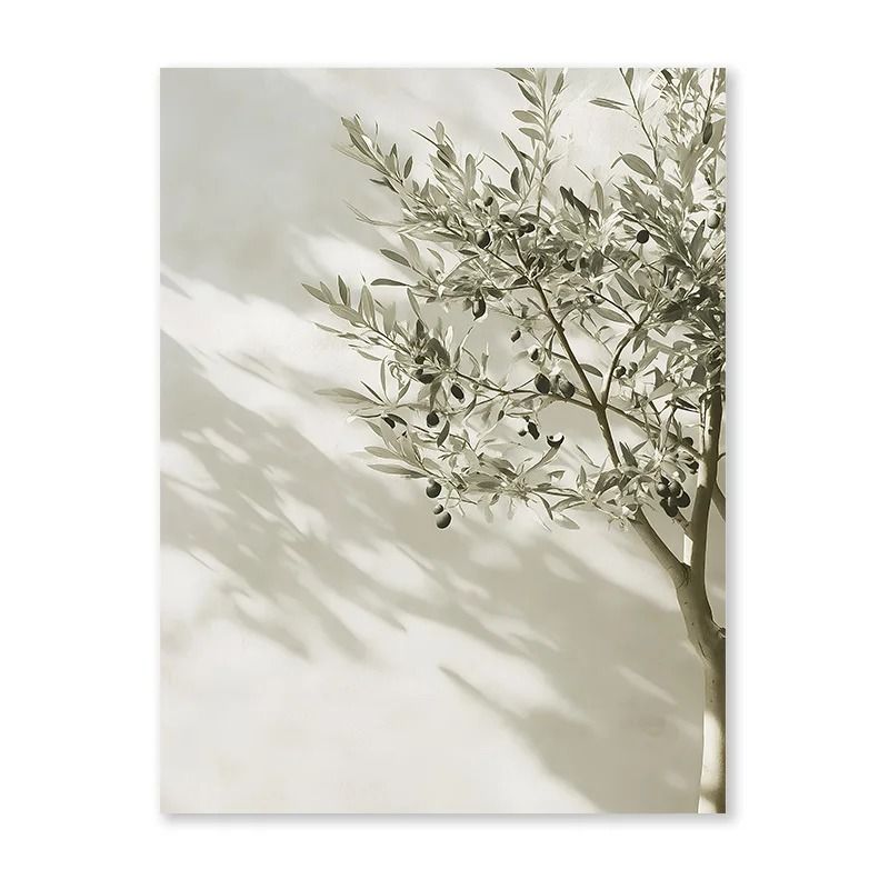 Mediterranean Wall Art Olive Tree Poster Countryside Landscape Minimalist Vase Print 1