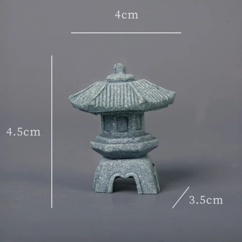 Mini Pagoda Lantern Zen Garden Decor Miniature Bonsai Landscape Light Statue 8