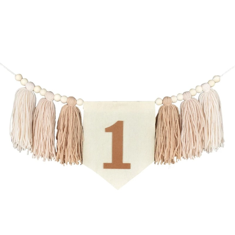 First Birthday Banner High Chair Banner Boho Baby Birthday Decoration 16