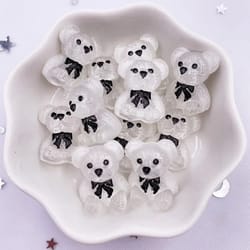 kawaii bear figurines resin craft embellishments mini bear decorations set