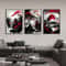 Japanese Wall Art Set Vintage Landscape Canvas Prints In Black And Red Oriental Decor 9
